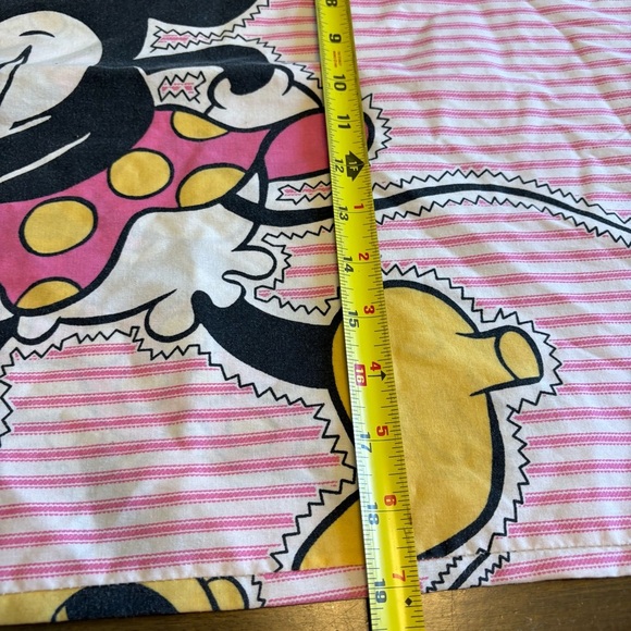 Disney Vintage Printed Pillowcase Minnie Mouse Stripe Ruffle Double Sided - Picture 4 of 7